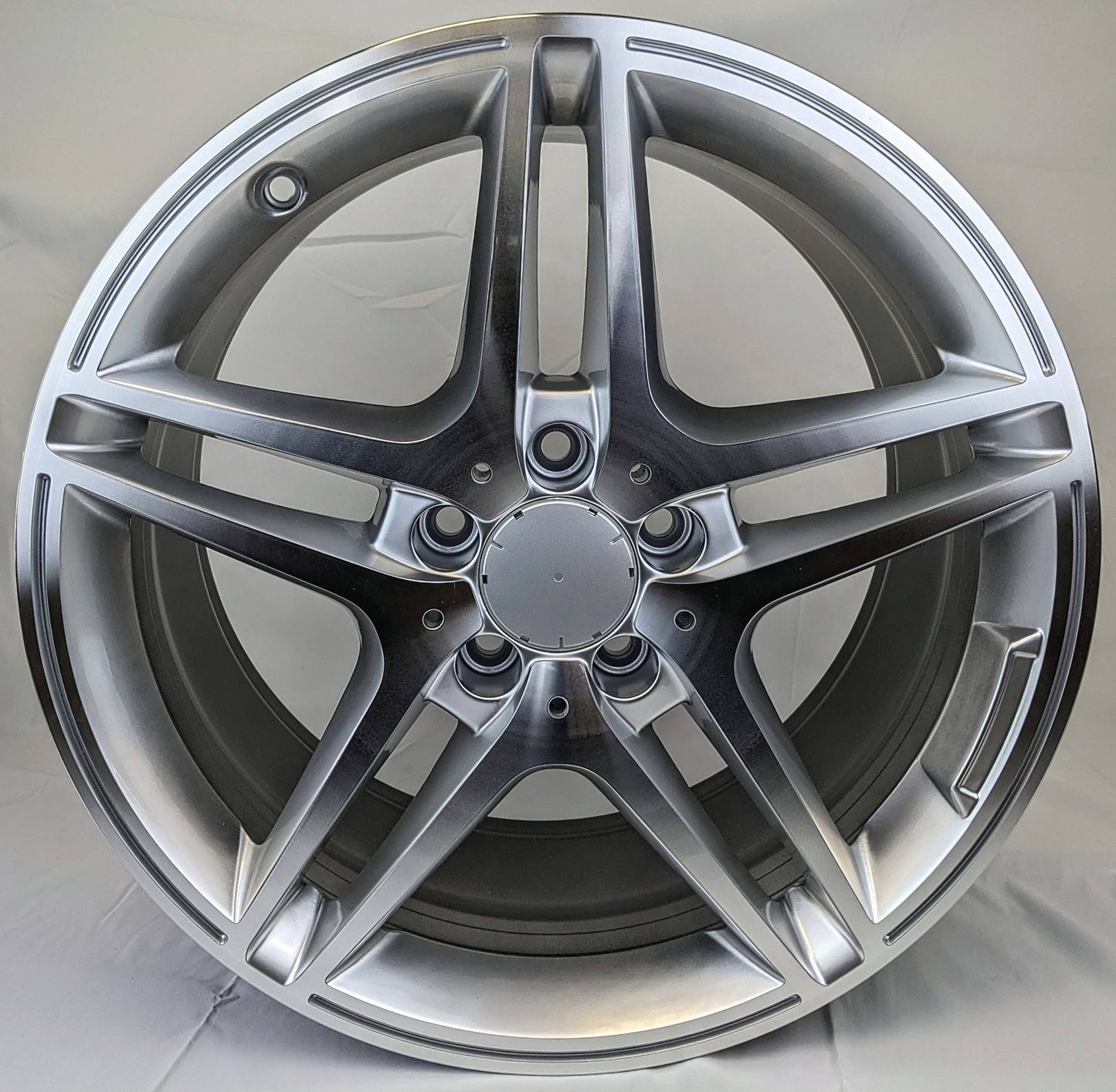 Set of 4 Rims 18" x 8" and 18 x 9 Silver Machined Wheels