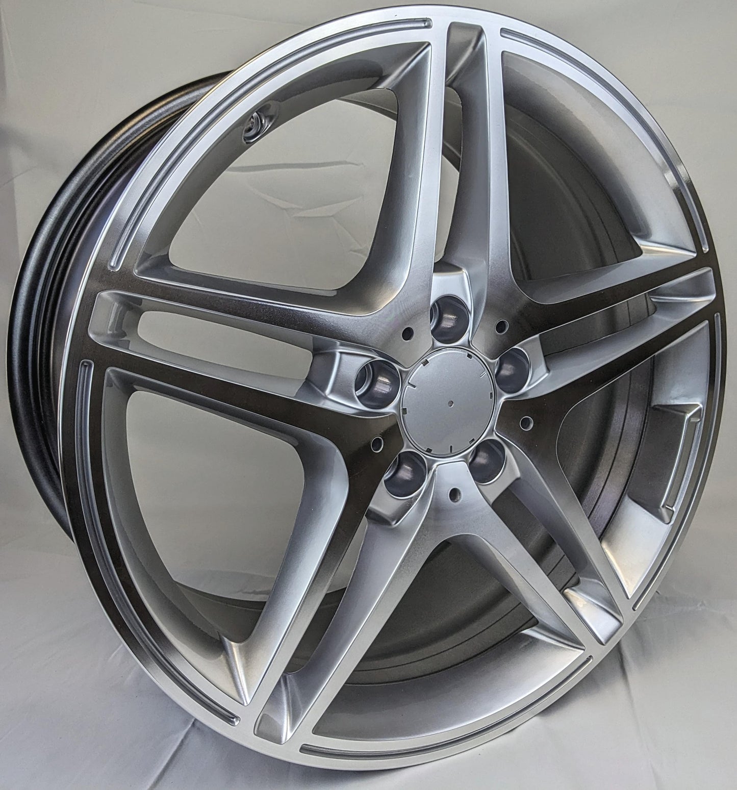 Set of 4 Rims 18" x 8" and 18 x 9 Silver Machined Wheels