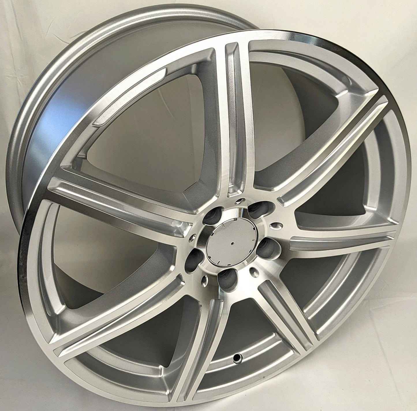 Set of 4 Wheels 19" x 8.5" and 19" x 9.5 Silver Machined Rims