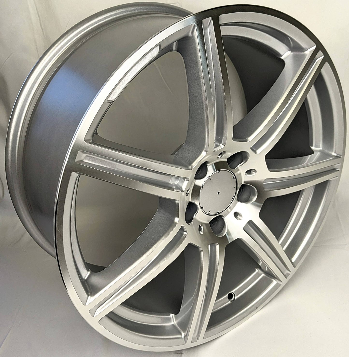 Set of 4 Wheels 19" x 8.5" and 19" x 9.5 Silver Machined Rims