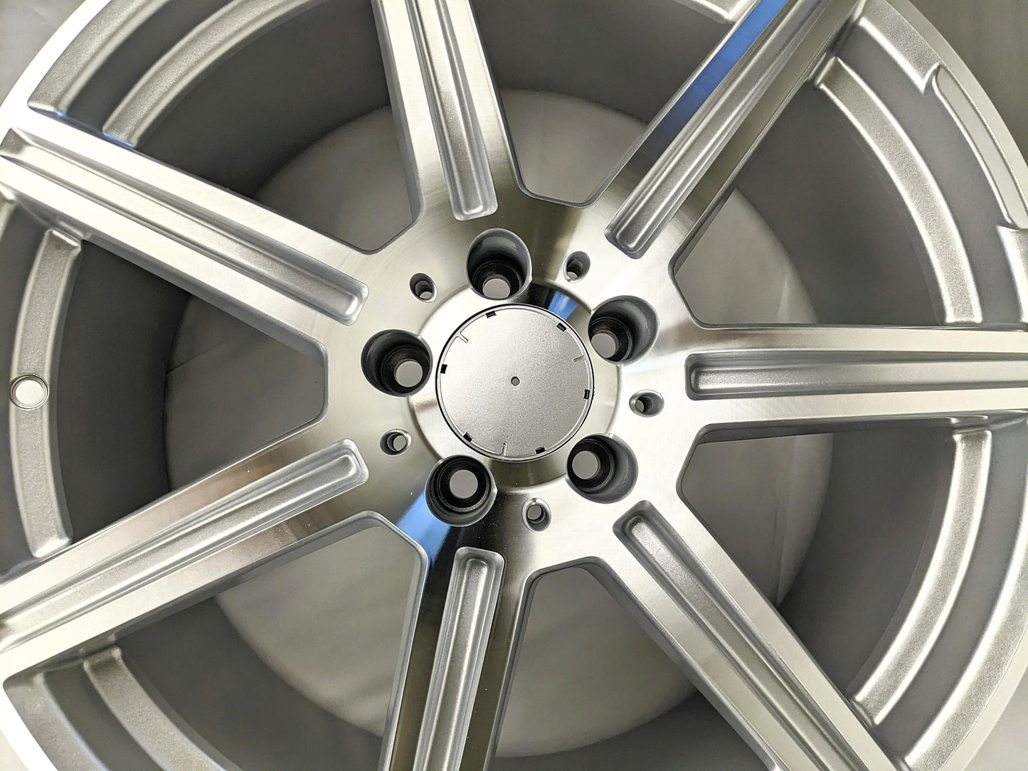 Set of 4 Wheels 19" x 8.5" and 19" x 9.5 Silver Machined Rims