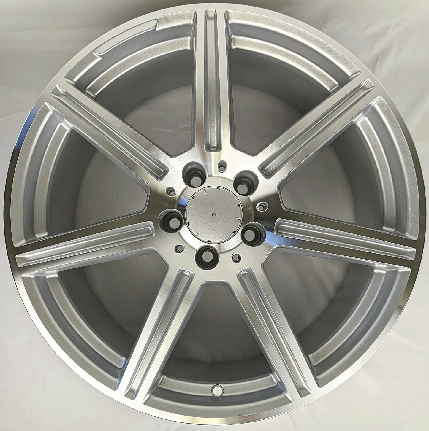 Set of 4 Wheels 19" x 8.5" and 19" x 9.5 Silver Machined Rims