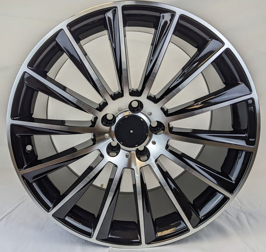 Set of 4 Wheels 18" x 8.5" and 18" x 9.5 Black Machined Rims