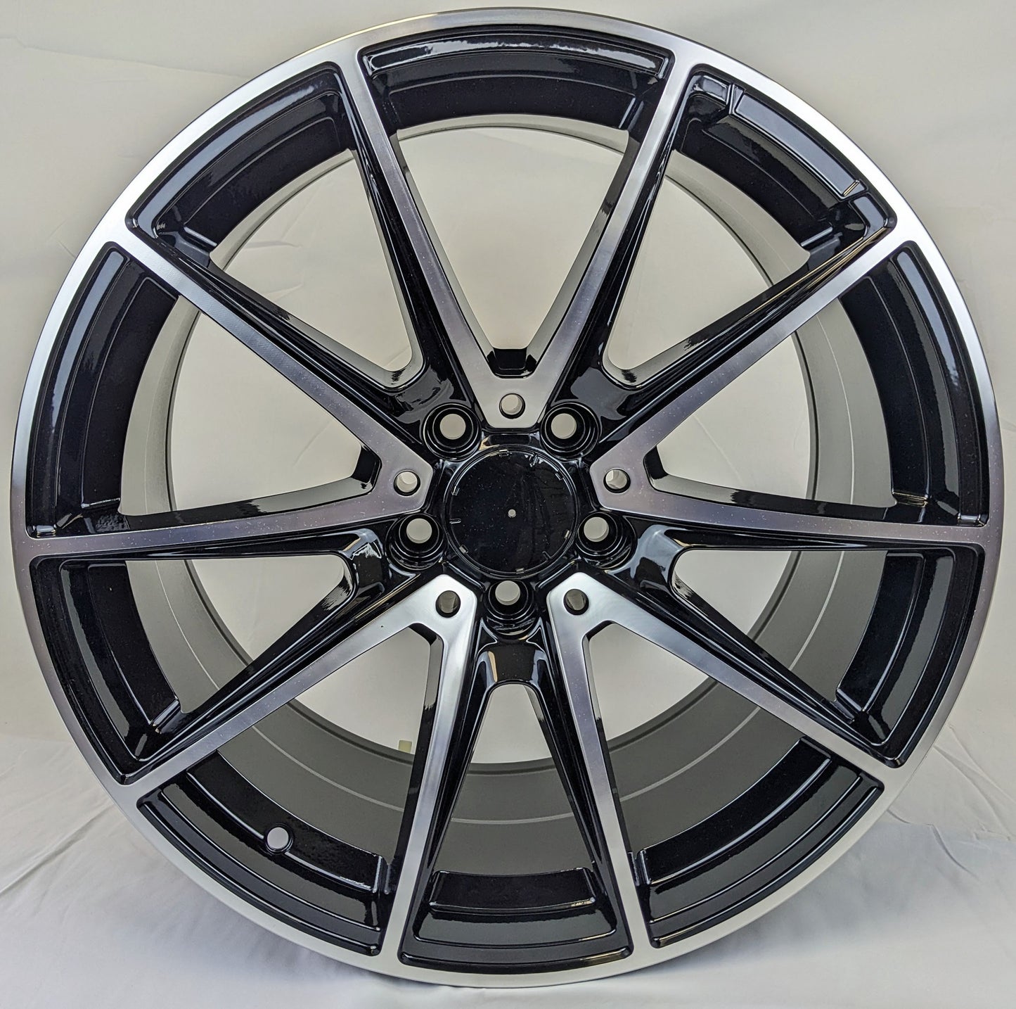 Set of 4 Wheels 19" x 8.5" and 19" x 9.5" Black Machined Rims