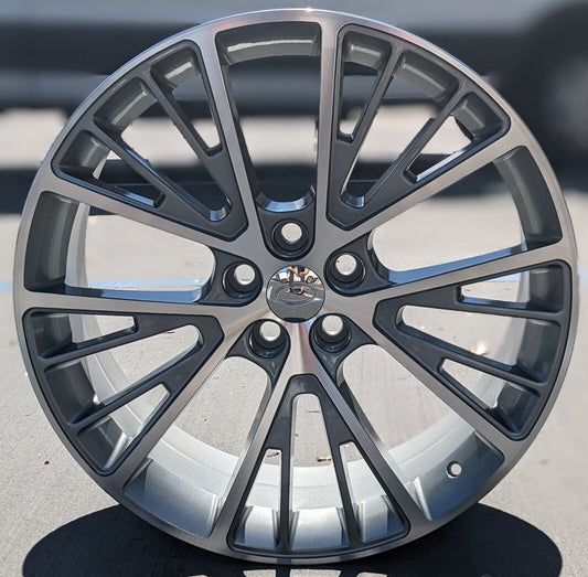 Set of 4 Wheels 22" x 9.5" Gray Machined Rims