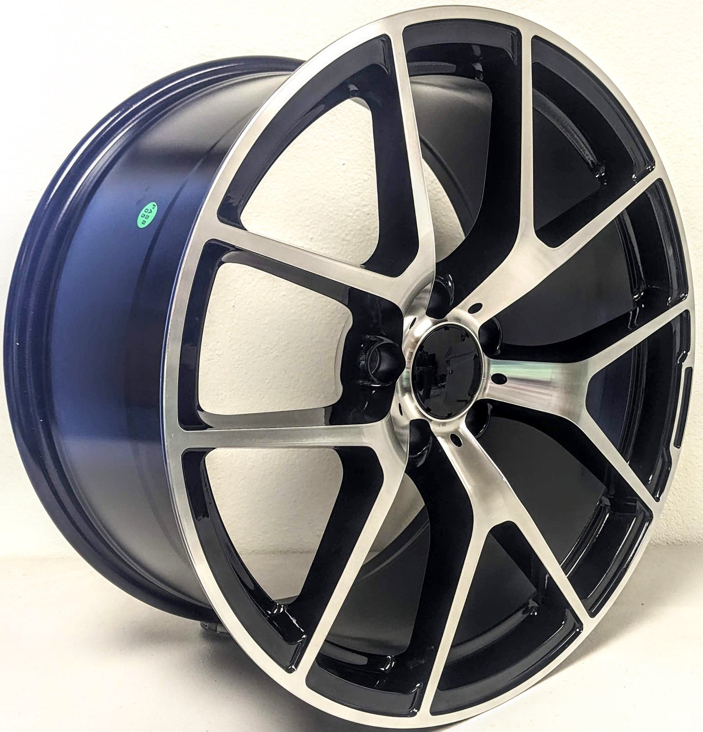 Set of 4 Wheels 20" x 8.5" and 20" x 9.5" Black Machined Rims